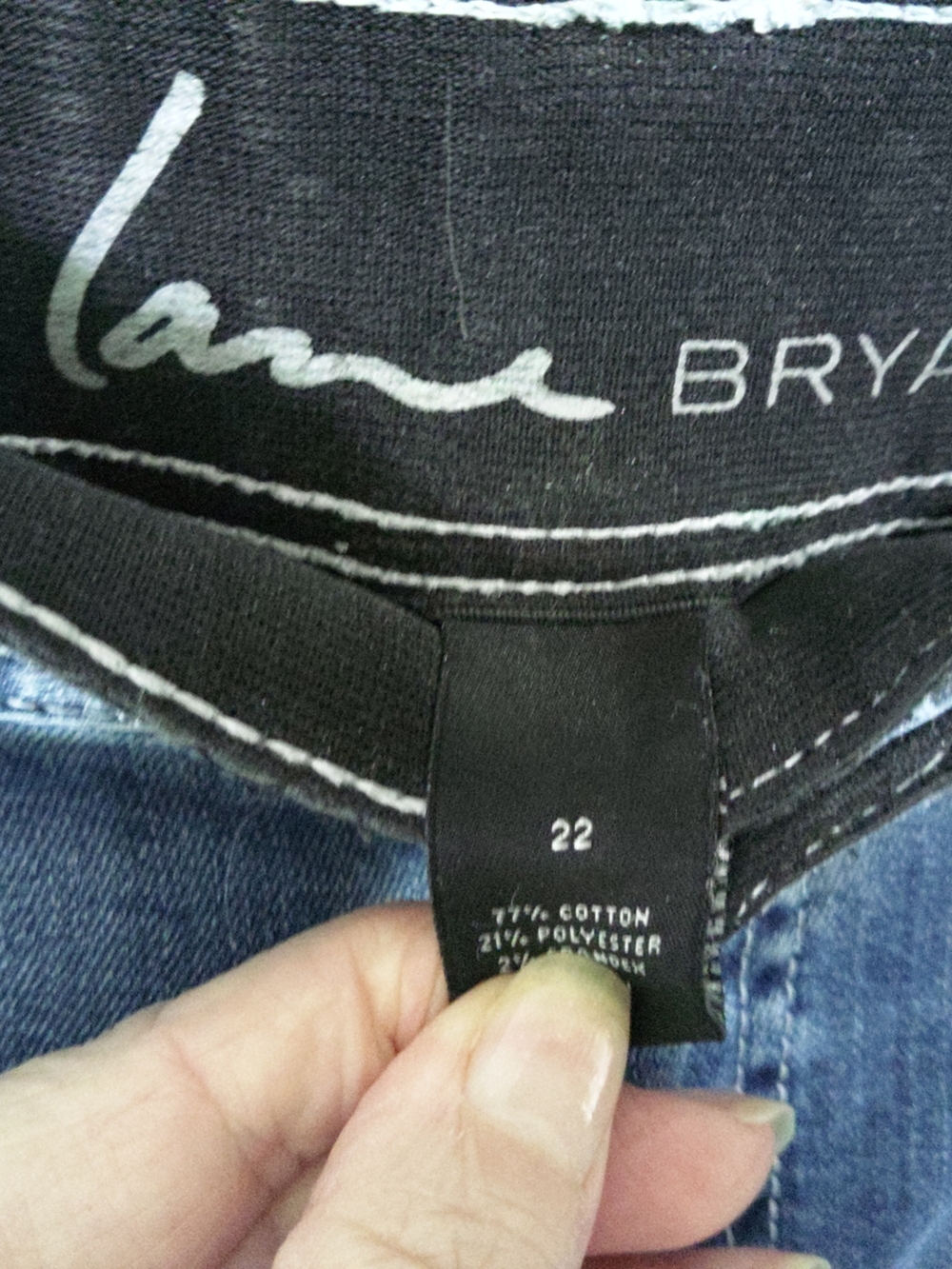 Lane Bryant Dark Denim Capris Jeans with Black Waistband